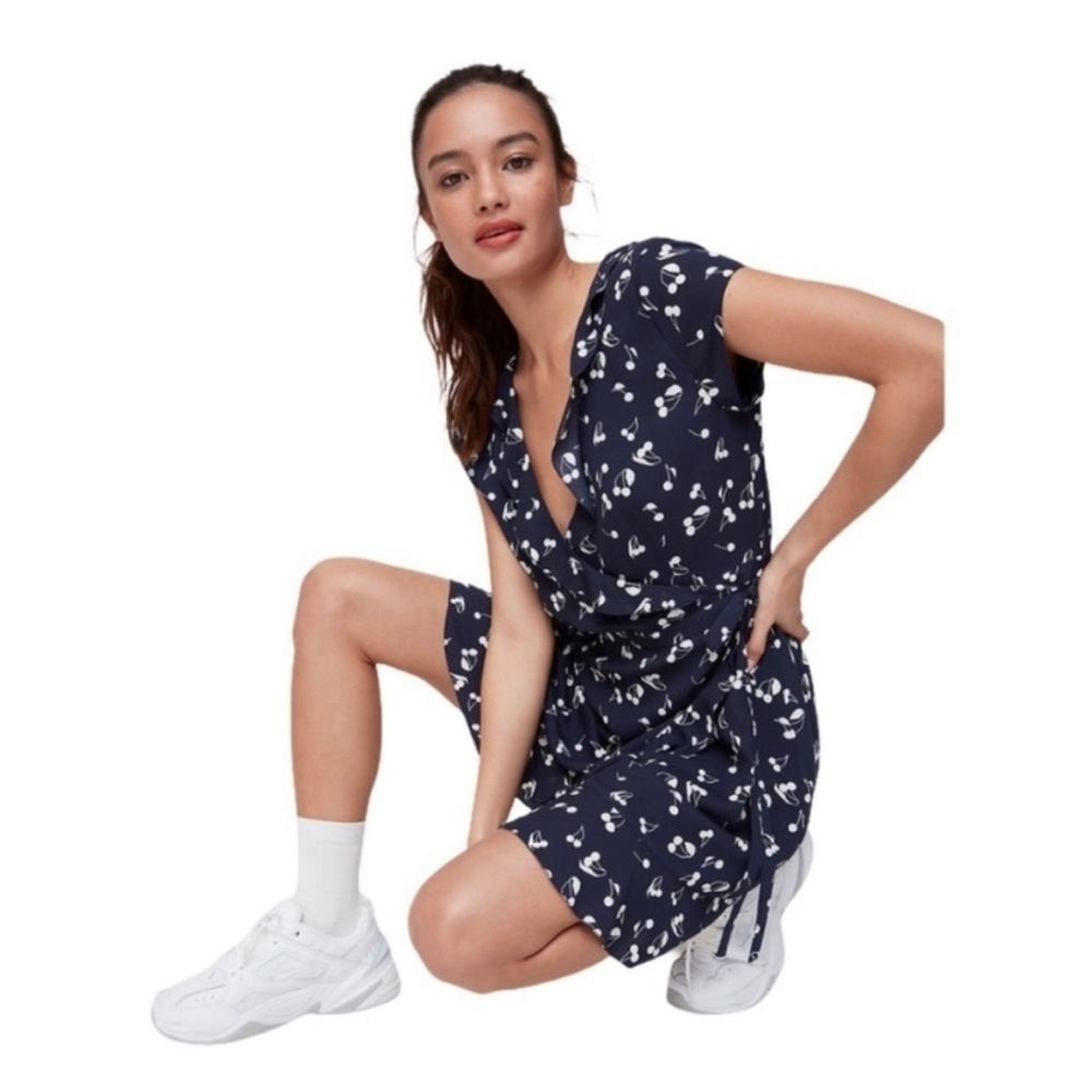 Aritzia Sunday Best Savoy Dress - Cherry Wrap Dress - Size 2